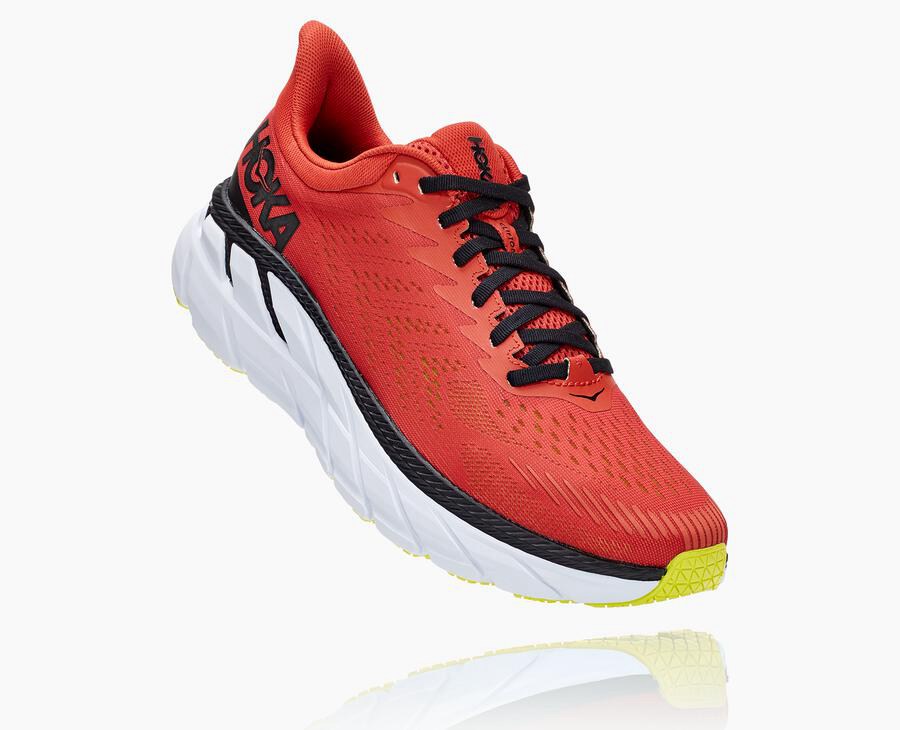 Hoka Clifton 7 - Men's Running Shoes - Red - UK 395USDOBI